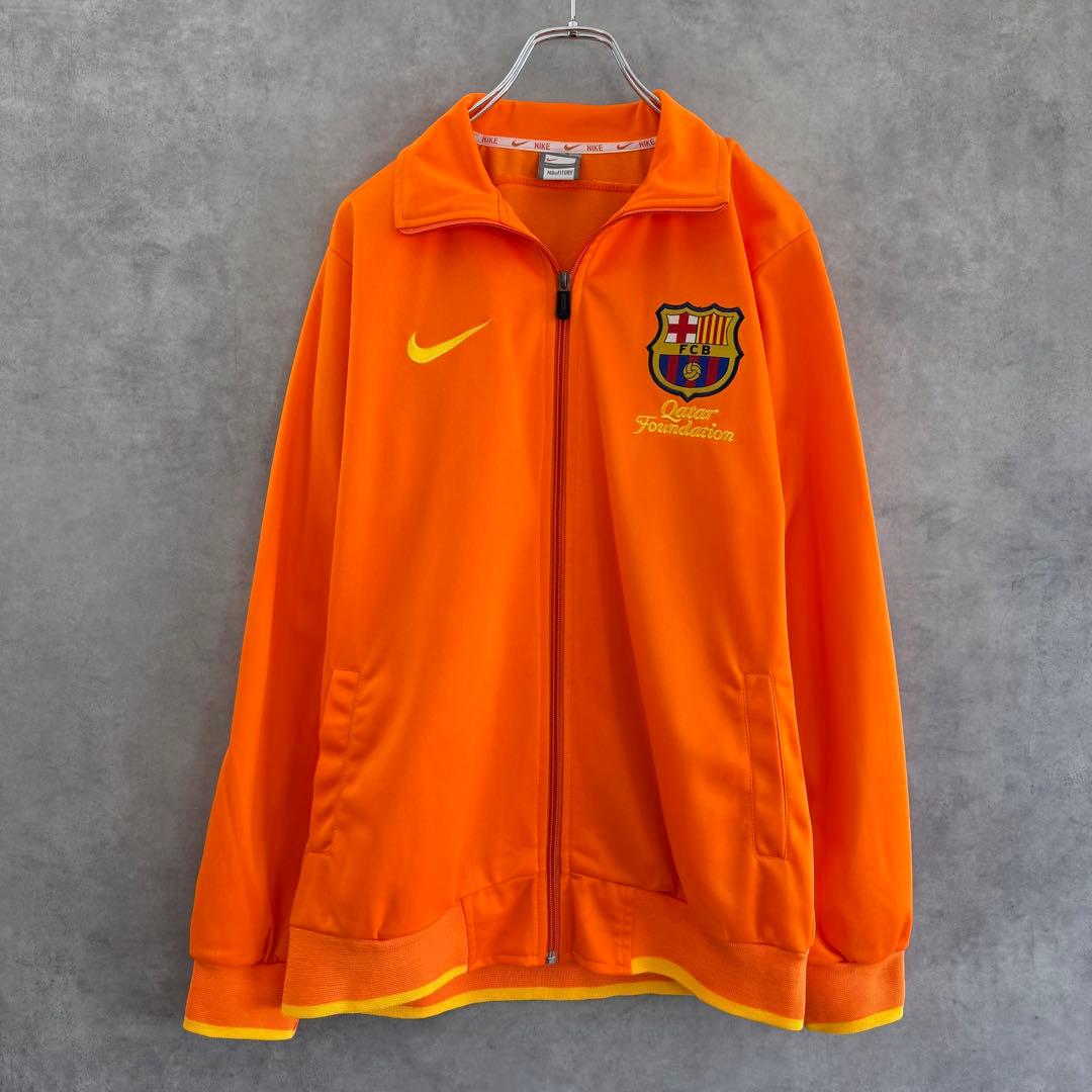 美品00s OLD NIKE ナイキ FCバルセロナトラックジャケット オレンジ