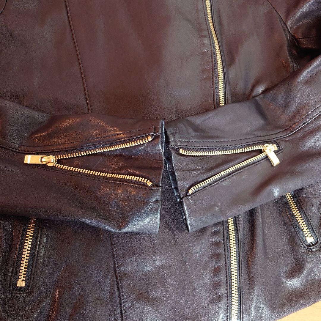 NOBLE ノーブル ライダースジャケット ラムレザー 40 ゴールド金具 黒