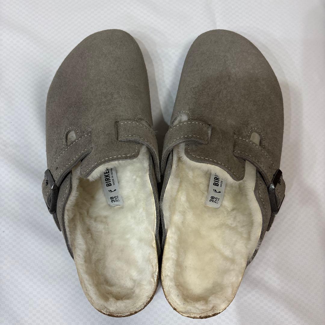 birkenstock グレー　スエード　ファー