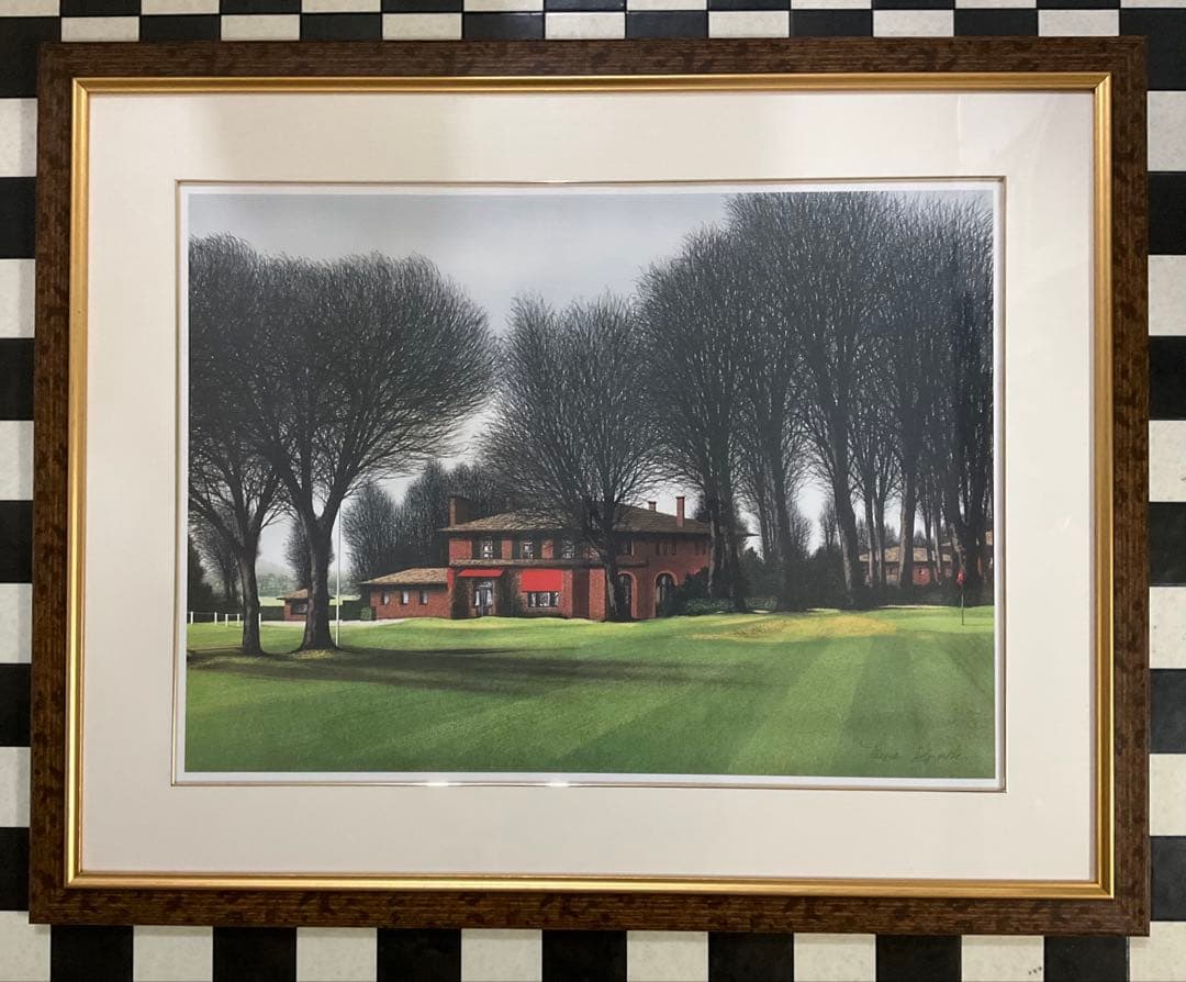 絵画、額縁、ジャック・デペルト、シャンタコゴルフクラブ、フランス、複製画、