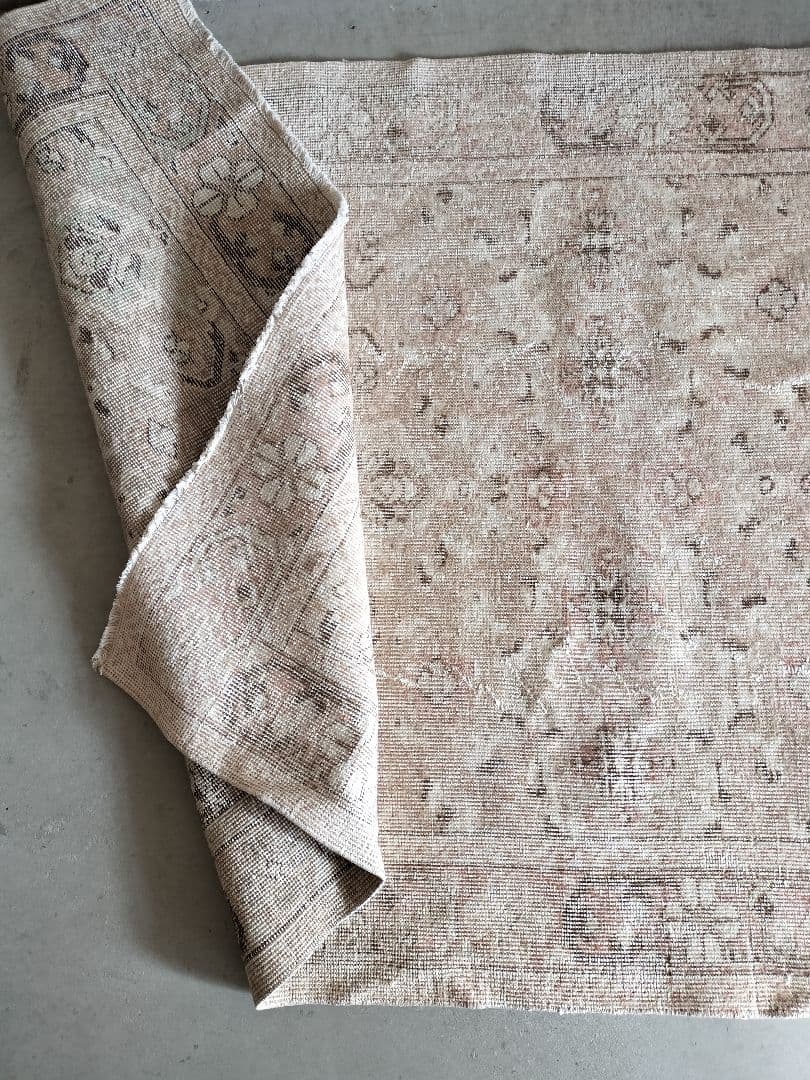 【ココ】大きめ/ピーチピンクとベージュのニュートラルラグNo.721