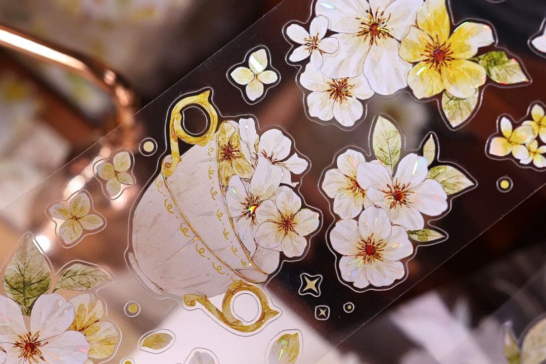 小白家文創《盏中花》海外マスキングテープ マステ 【2761】