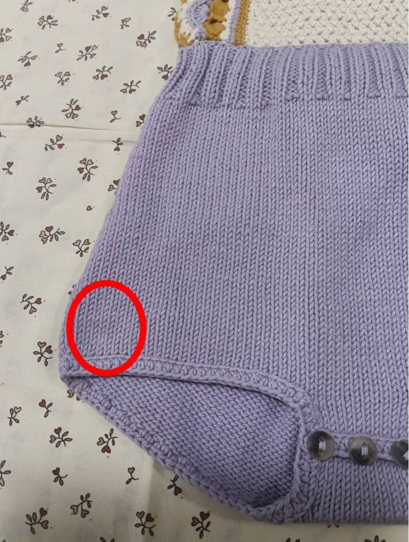 Misha&puff ラベンダー かぎ編みロンパース 3-4y