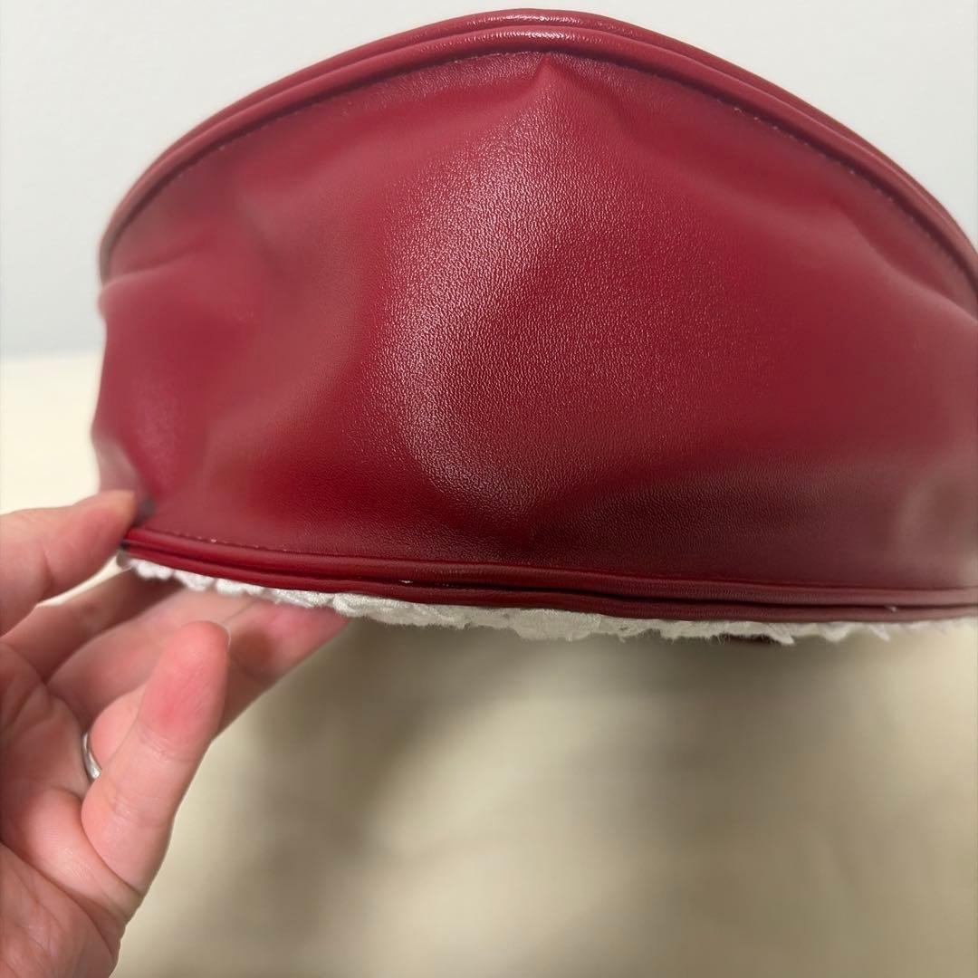 リボンハートBAG えんじ