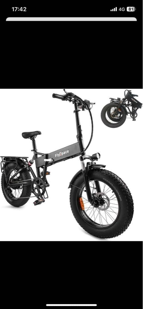 Flyfish Flyspace電動アシスト自転車 ブラック 引取り限定