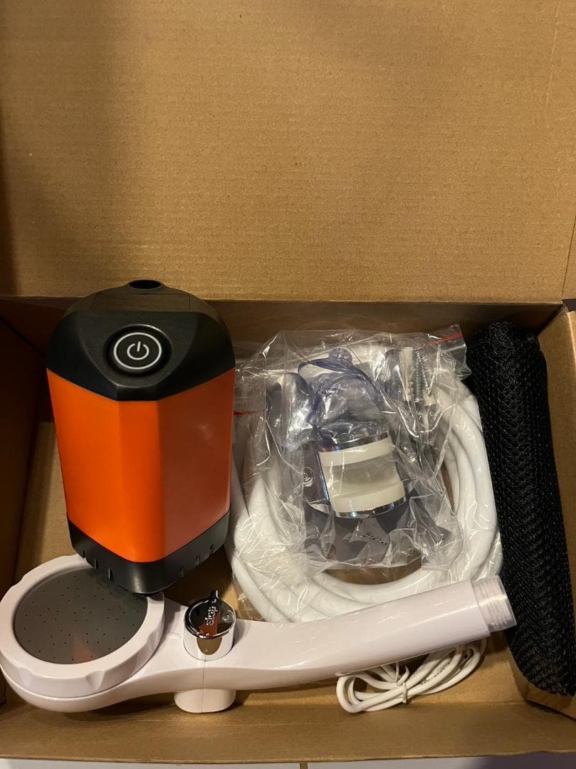 キャンプ　海水浴　ポータブル電動シャワー　シャワーポンプ　給水