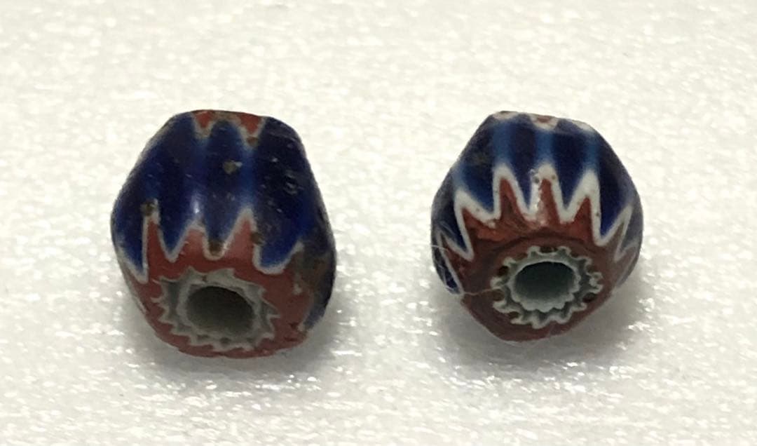 とんぼ玉　シェブロン　7層　ヴェネチア