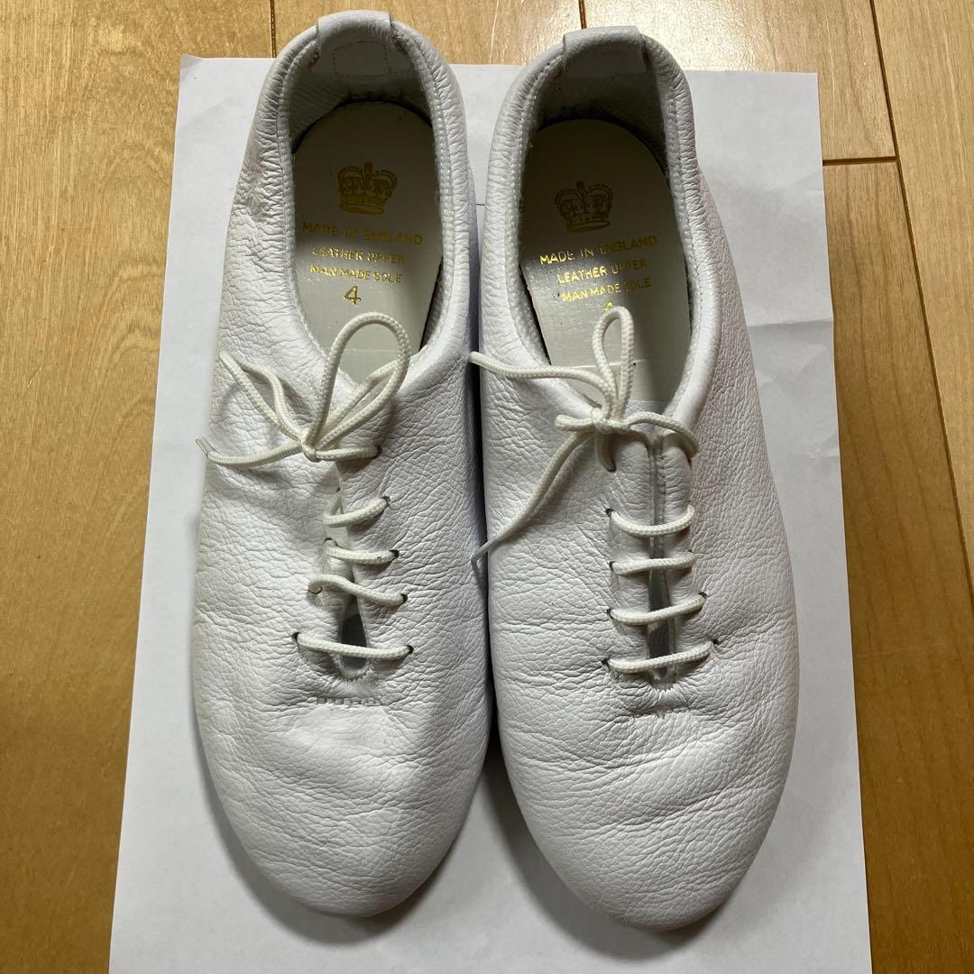 クラウン　ホワイト　レザーシューズ ジャズシューズ　イングランド製