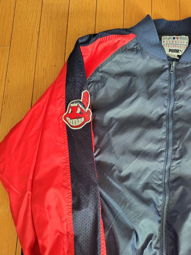 90s PUMA Indians ジャケット Lサイズ ネイビー/レッド