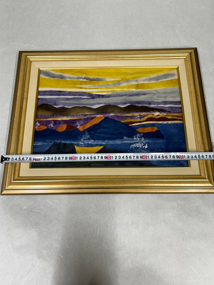 「浮かぶ島」　安達雅一　富士山　絵画　日本画　染色 工芸 作家