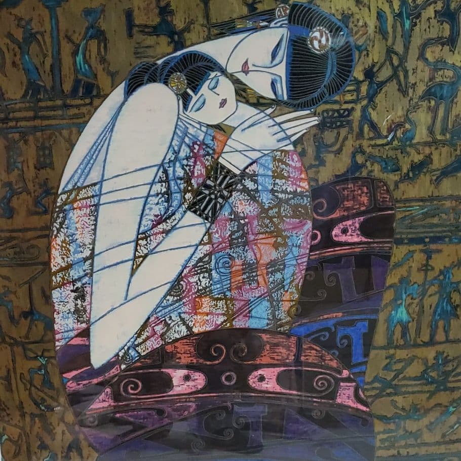 大型作品丁紹光 ティンシャオカン Motherhood(母性) シルクスクリーン