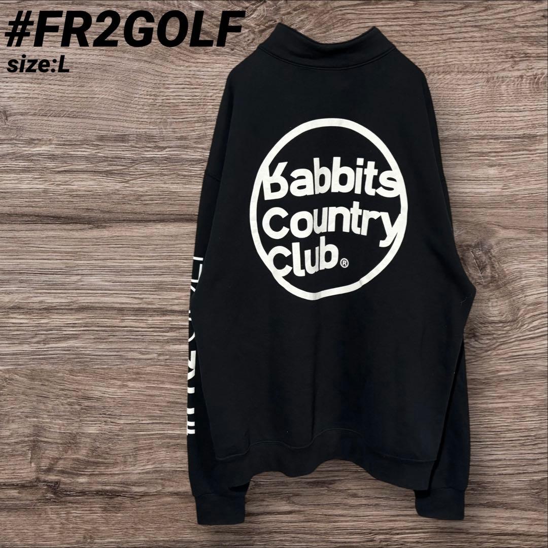 FR2 ゴルフ エフアールツー ハーフジップスウェット ブラック プリント