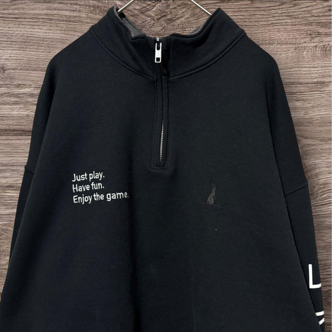 FR2 ゴルフ エフアールツー ハーフジップスウェット ブラック プリント