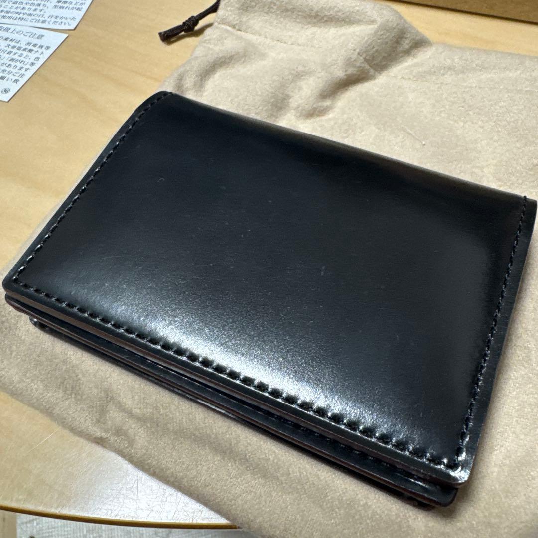 【未使用品】 GANZO SHELL CORDOVAN 2 名刺入れ ブラック