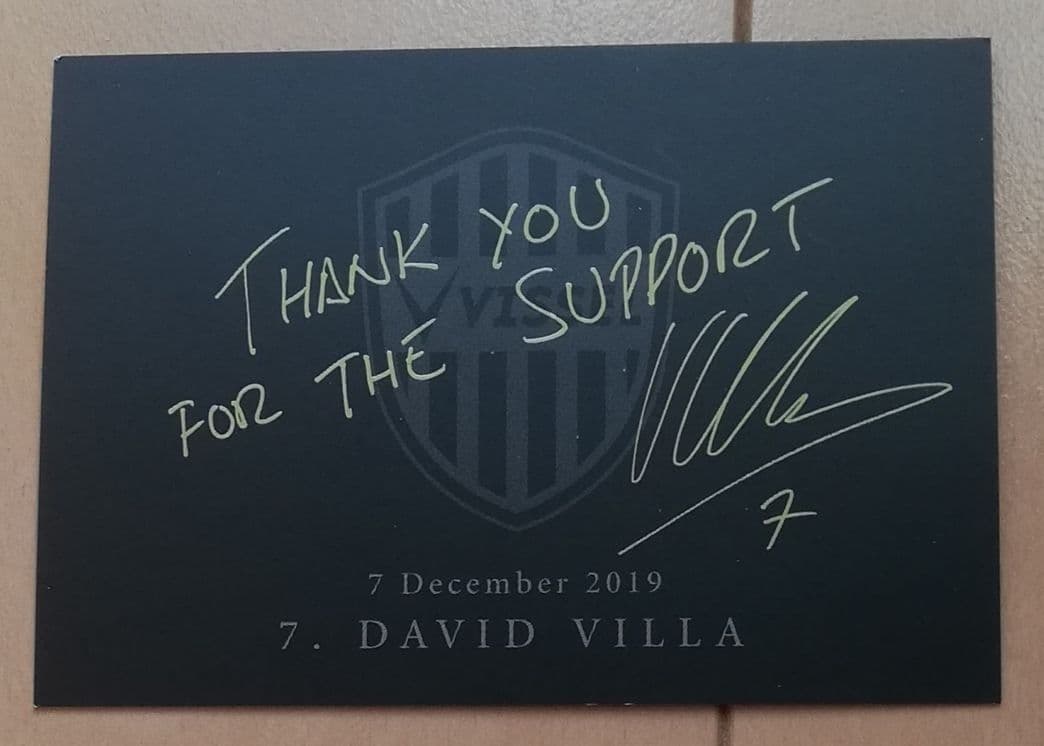 ヴィッセル神戸 ダビドビジャ引退記念カード,メッセージボード