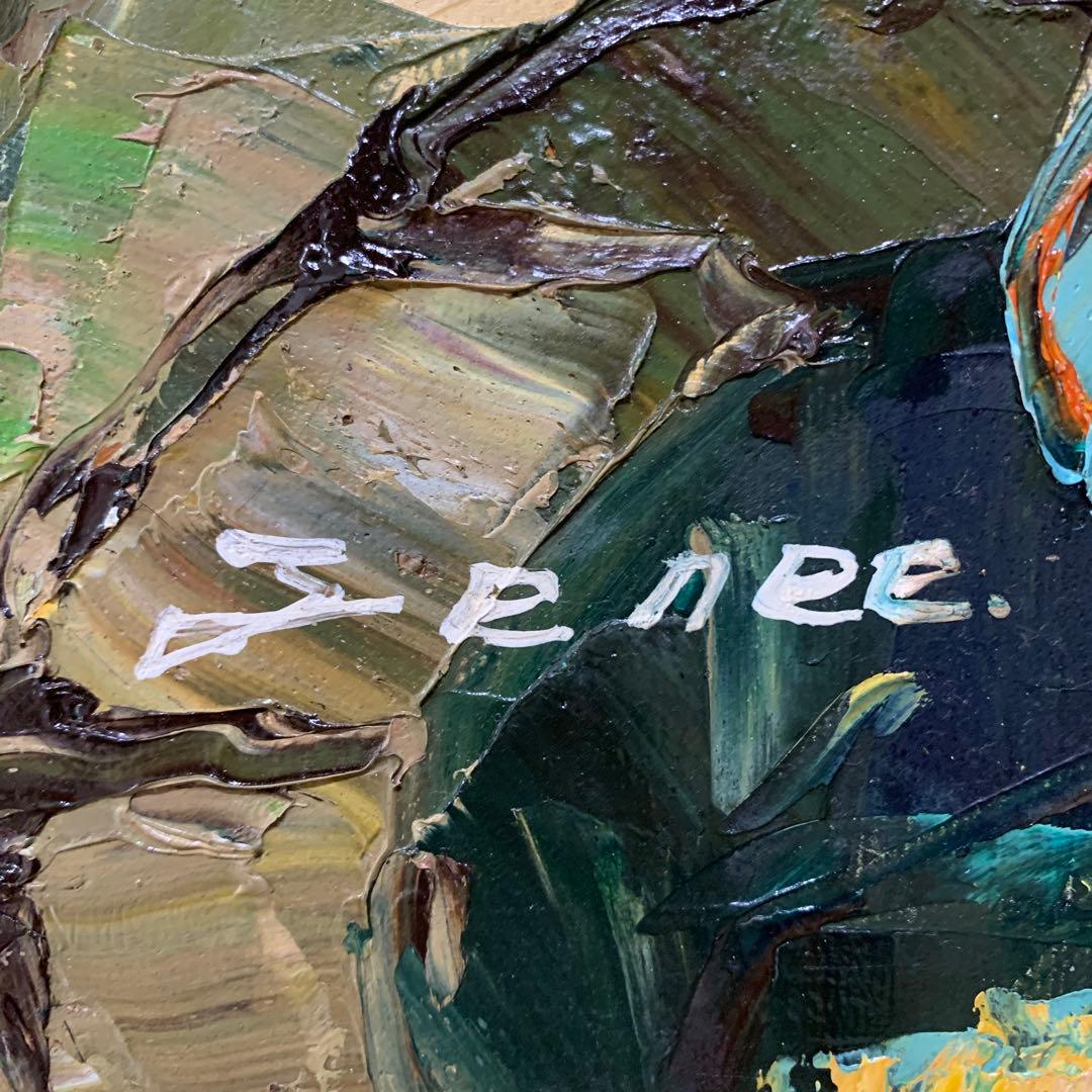 絵画　油彩肉筆画　海外作家『イタリア港風景』F10 高級額装