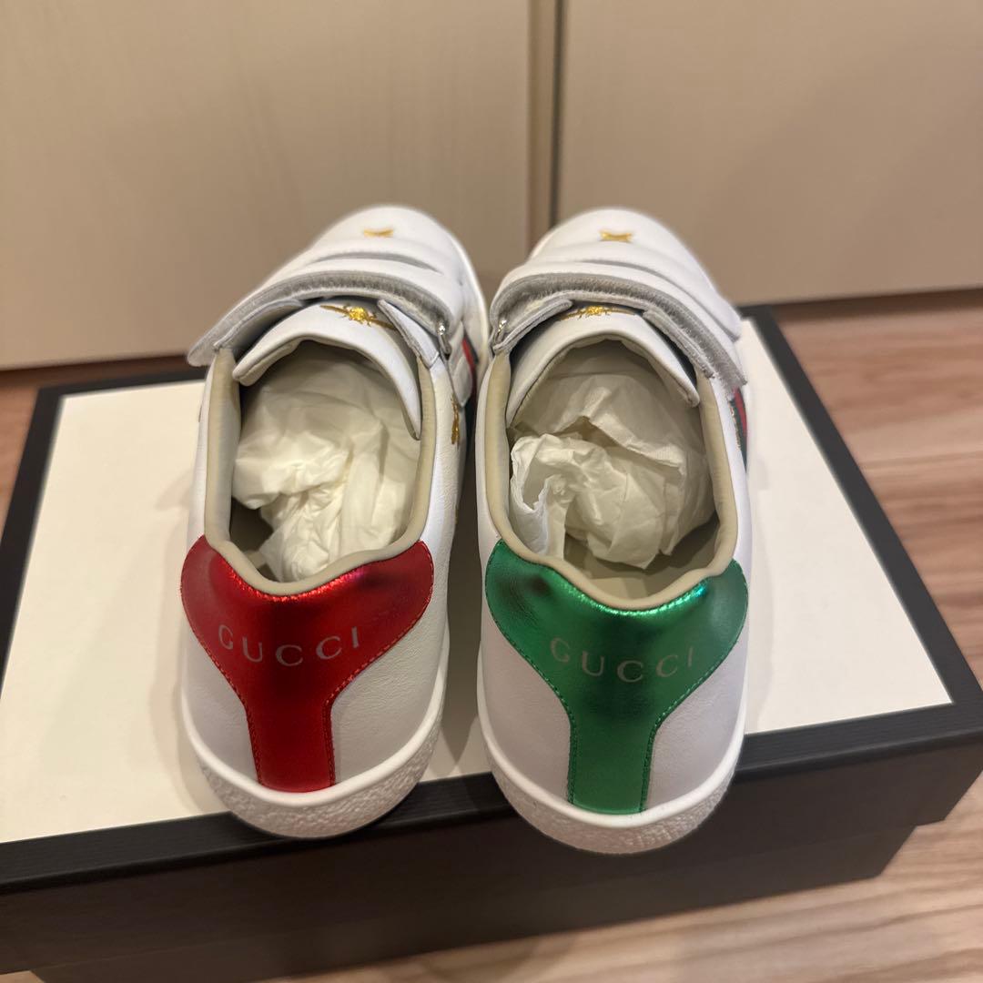 GUCCI ベルクロスニーカー ホワイト/レッド/グリーン