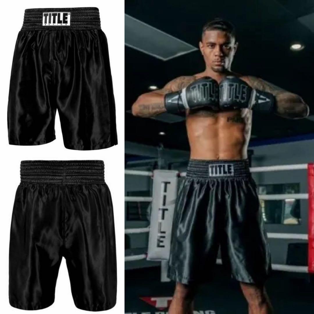 TITLE BOXING タイトル EDGE BOXING TRUNKS 黒 M