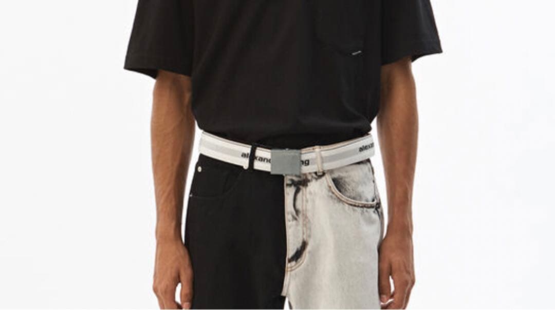 ALEXANDER WANG Logo Belt ホワイト/ブラック