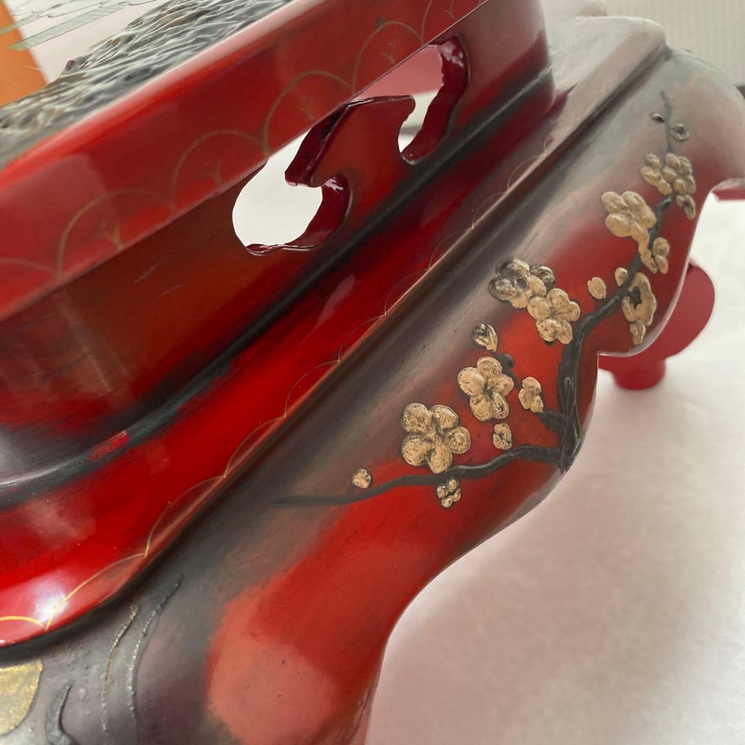 木製錆絵模様台　　　未使用