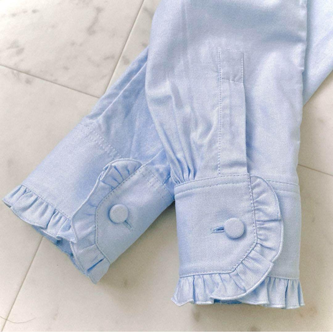 極美品 グッチ GUCCI フロントフリル 比翼仕立て コットンブラウス 長袖