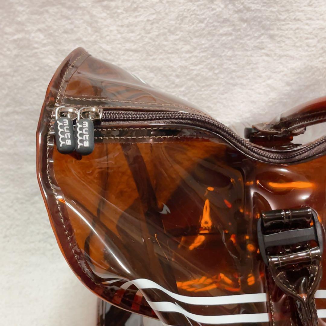 未使用　完売品　ムータ マリン クリアボストンバッグ　ブラウン　ファー　クラッチ