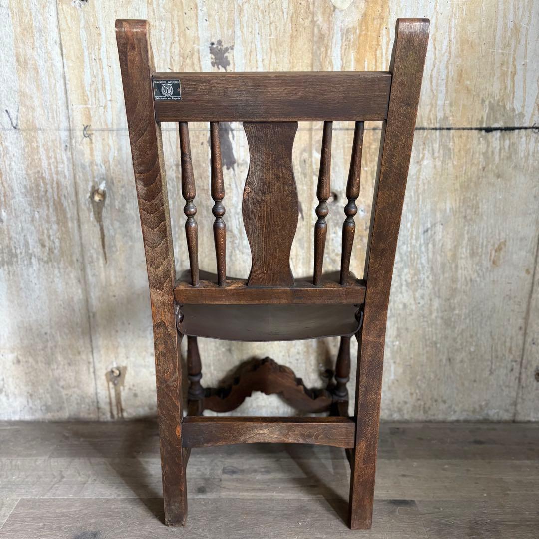 NAVARRO ARGUDO スペイン　ヴィンテージ　レザーシートチェア　①