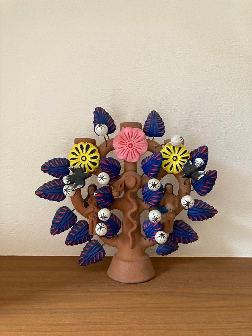 メキシコ 生命の樹 メテペック ツリーオブライフ（ナチュラル&カラー）29cm