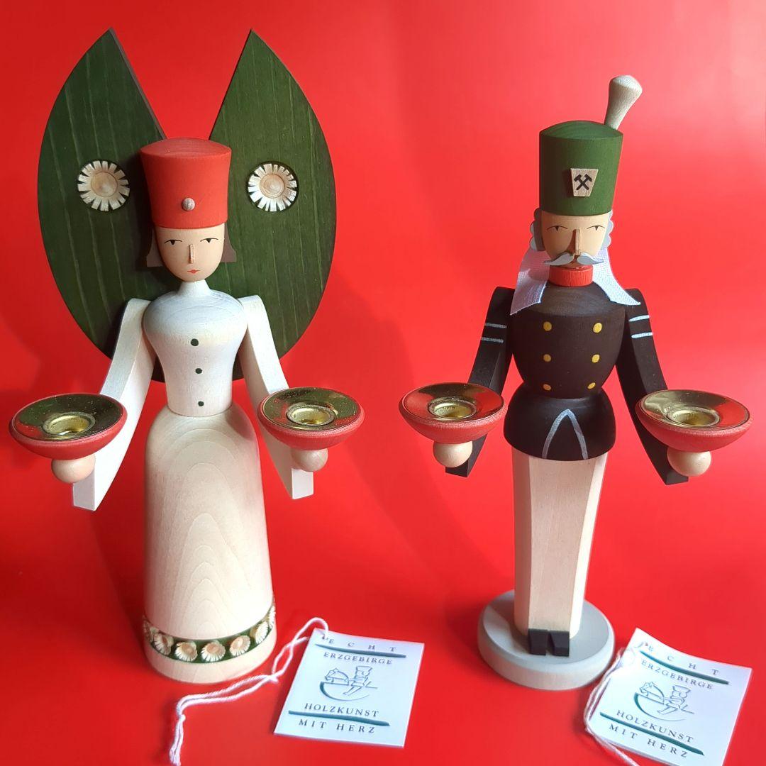 Wolfgang Braun 天使と鉱夫 （小）ナチュラル キャンドルスタンド