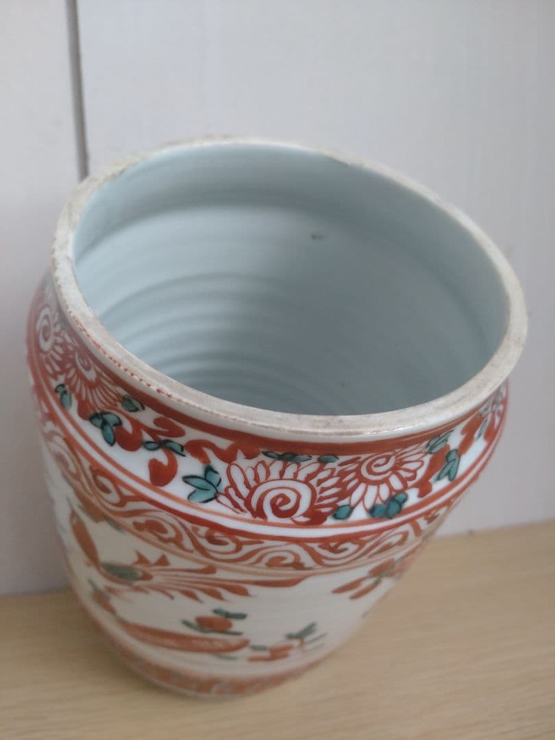 呉須赤絵水指　中国古玩　中国明代　茶道具　宋　高麗　茶盌　茶碗　青磁　トヒニ