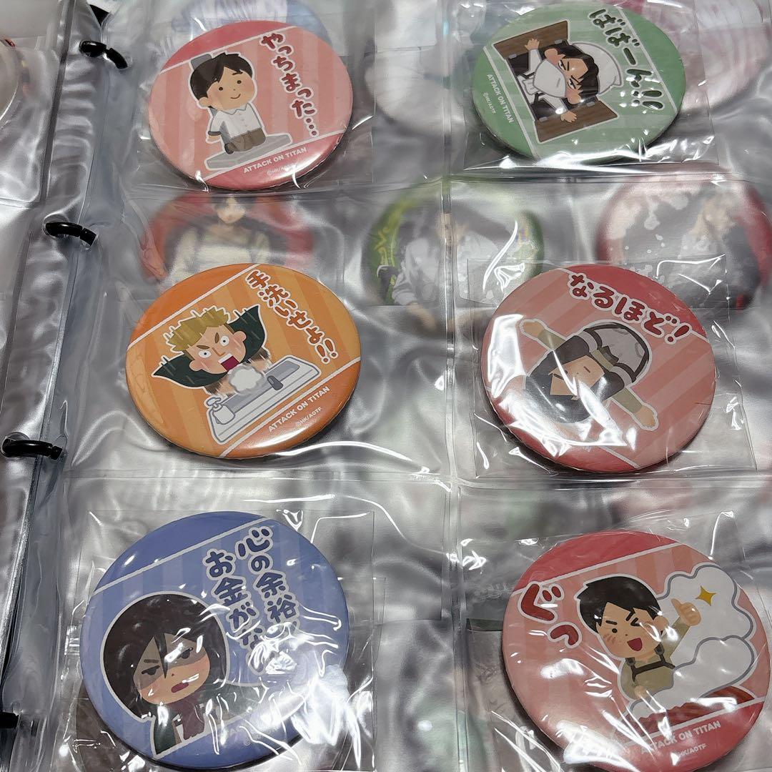 進撃の巨人　リヴァイ エレン多　缶バッジ　74点セット