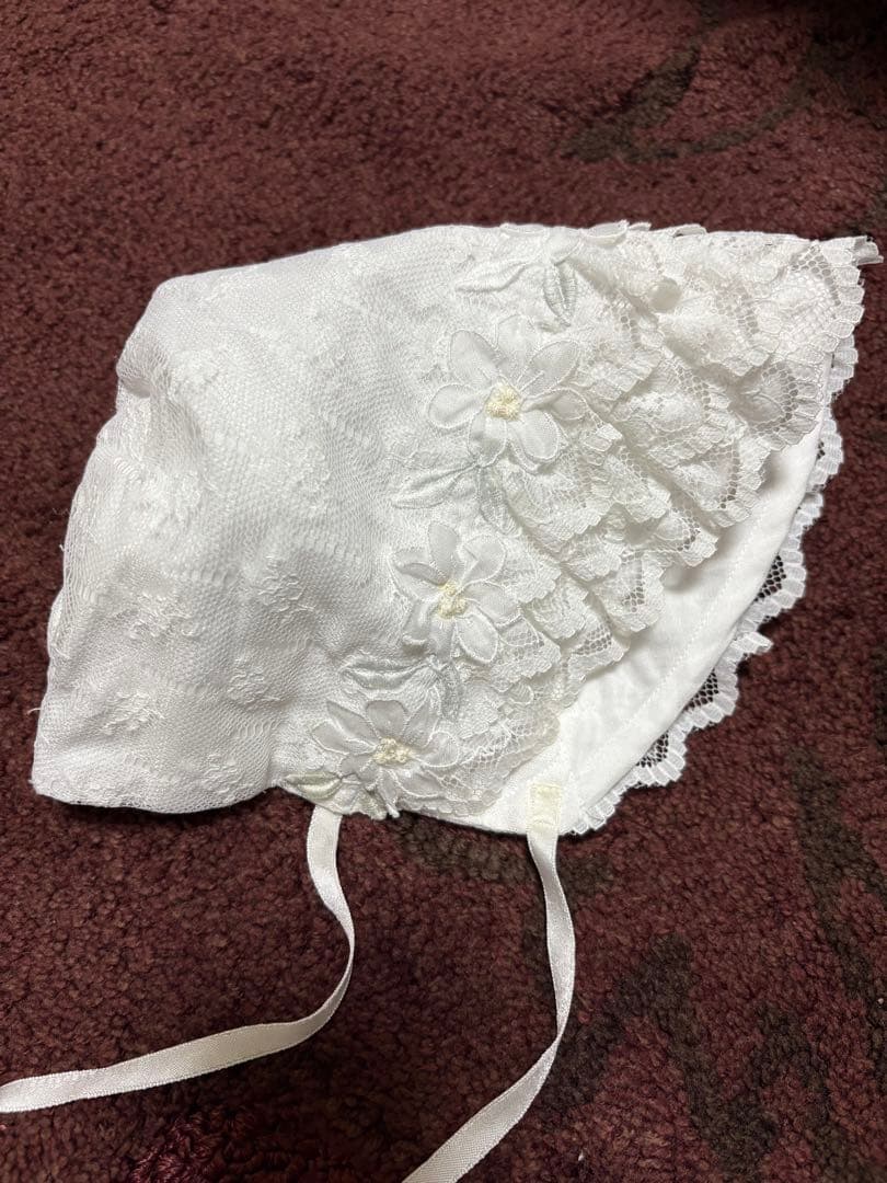 ホワイト ベビードレス 帽子・靴下付き 6点セット