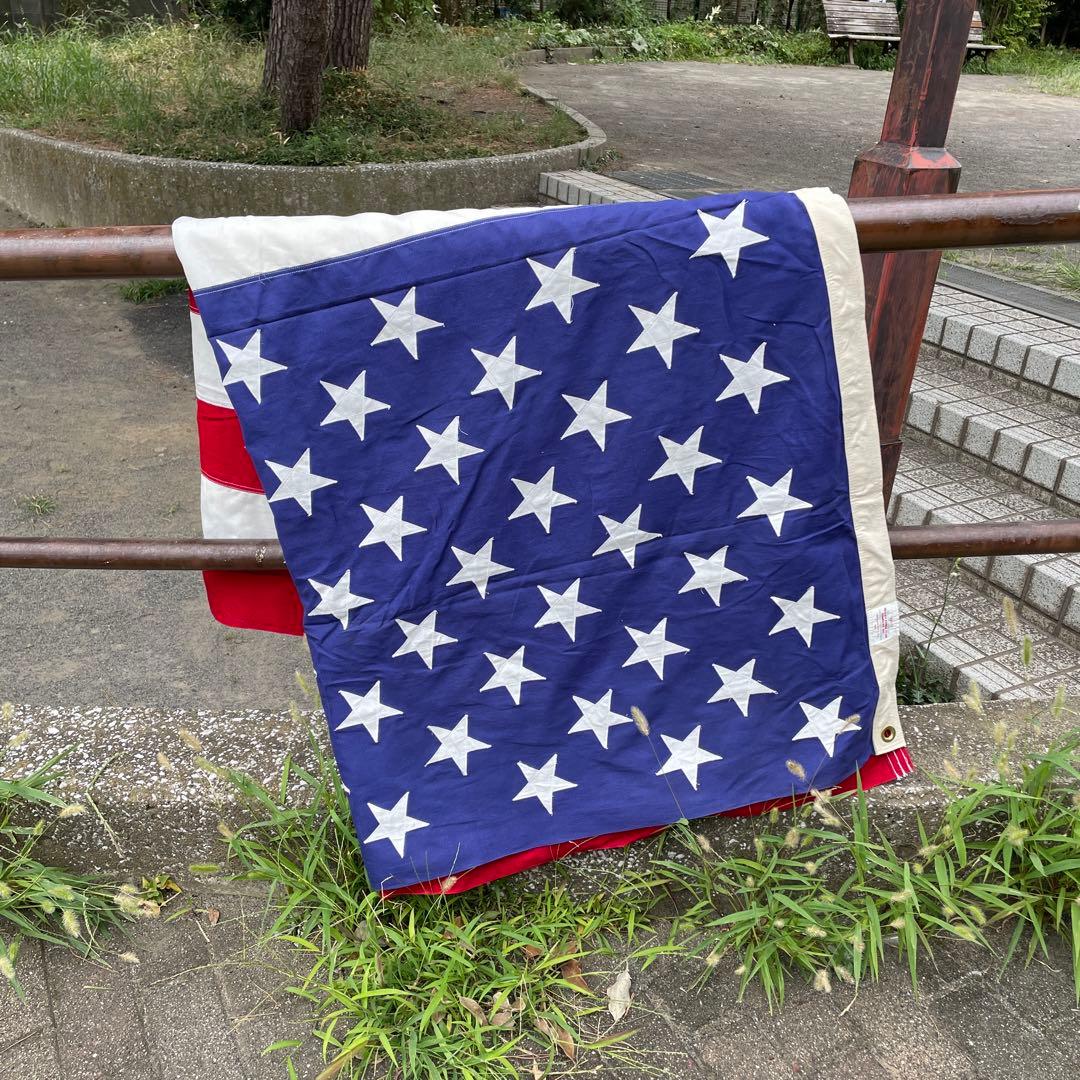 貴重！特大BIG アメリカヴィンテージ星条旗フラッグ　USA製アンティーク雑貨