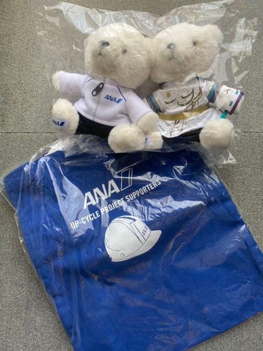 ANAフライトベアYUZUセット　＆　アップサイクルプロジェクトエコバック小