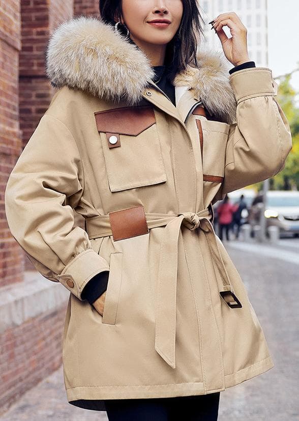 新品 ラビットファーライナーモッズコートフード付きラクーントリミング毛皮ファー