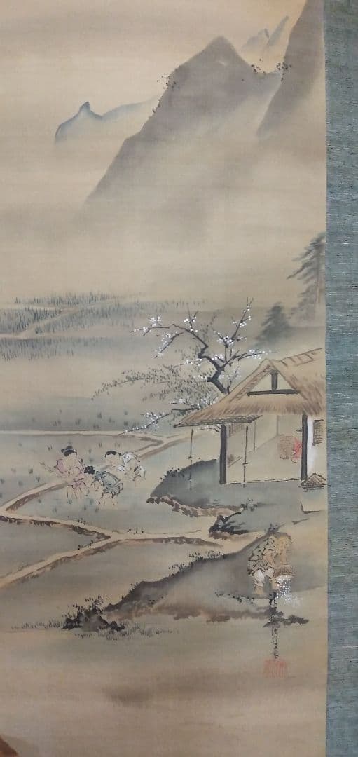 掛軸肉筆山水真筆です狩野探信と思います