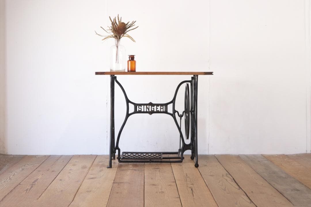 シンガー ヴィンテージ デスク テーブル レトロ ミシン脚 アイアン 机 作業台