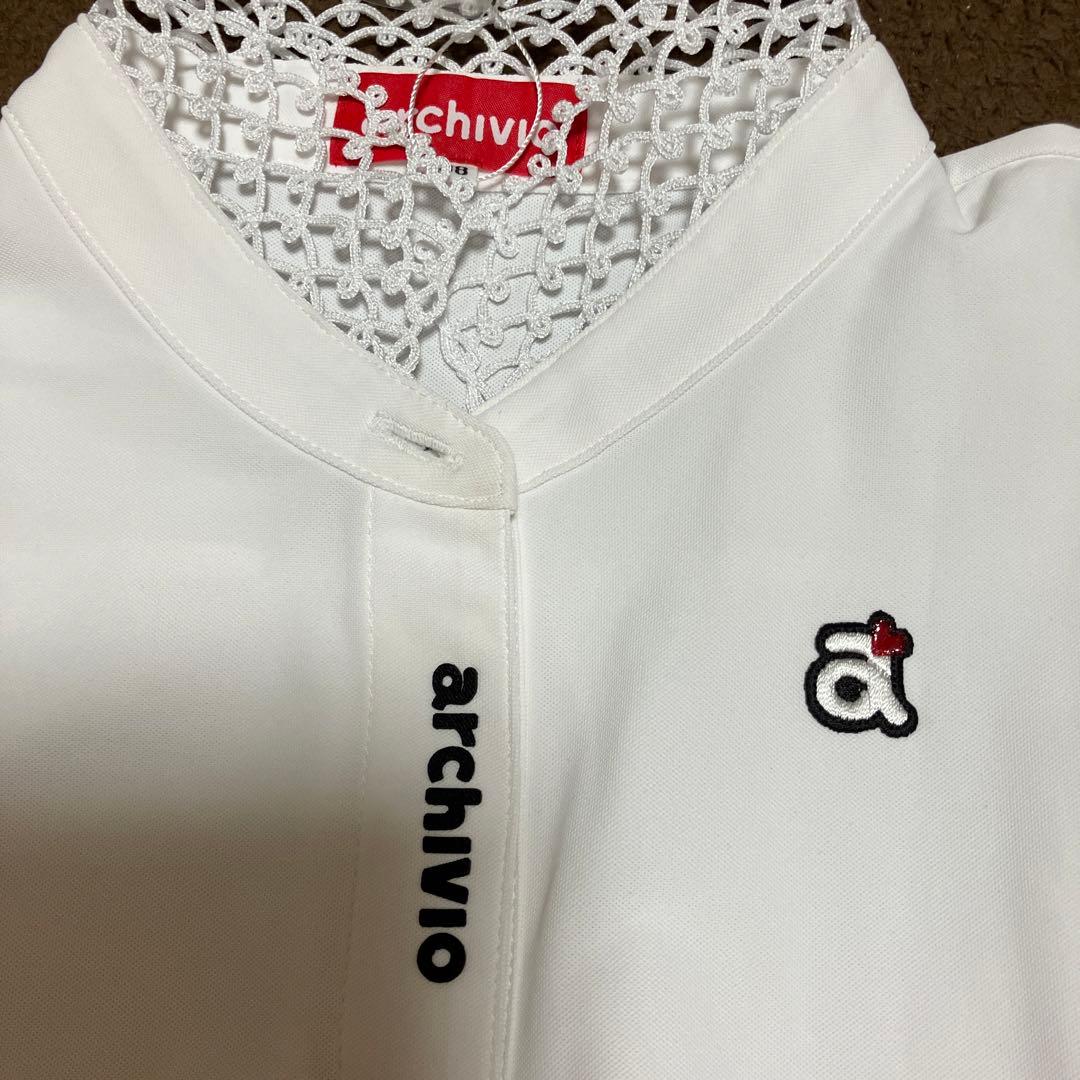 23ss【新品未使用 アルチビオ】オリジナルレース襟機能素材半袖ポロシャツ38号