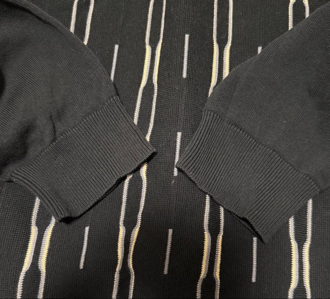 美品！Supreme Vertical Stripe Knit Polo 黒 L