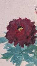 【真作】絵画　三輪晁勢　日本画　牡丹　気品ある花の美　上品な花の美しさ　X79