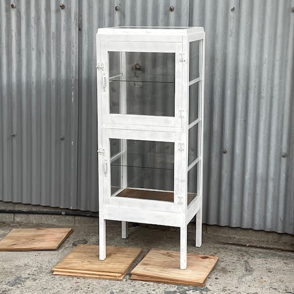 関西限定　送料別　４面ガラスショーケース　飾り棚　ビンテージ家具