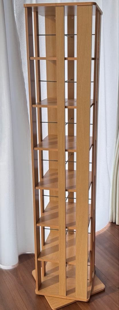 本棚　回転ブックラック コミックラック　7段　大容量　組み立て済