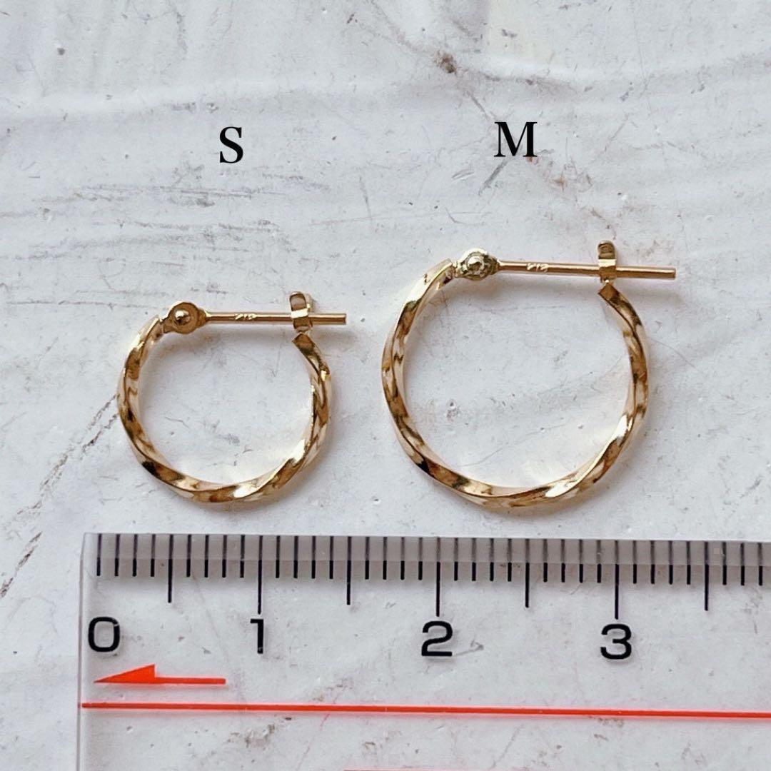 K18 18K ピアス フープ フープピアス 18金 ゴールド ツイスト