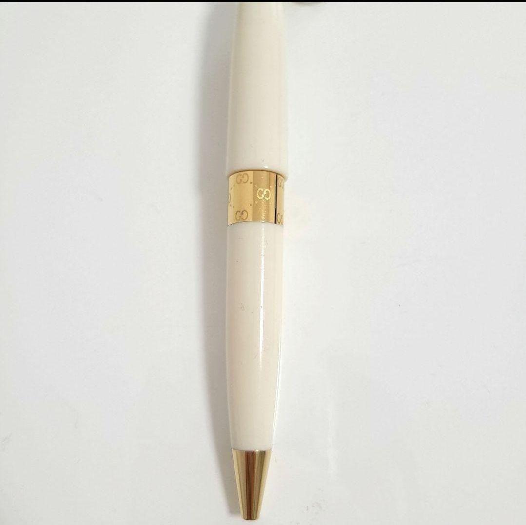 GUCCI ボールペン 専用ケース 説明書付き ホワイト ゴールド