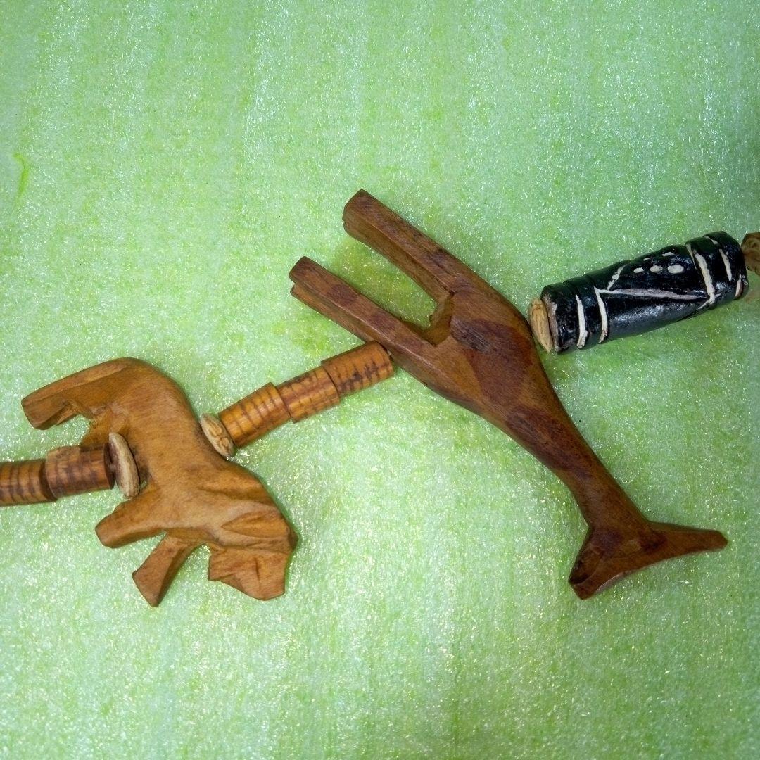 アフリカ　タンザニア　アンティークネックレス③　動物　レトロ　アクセサリー