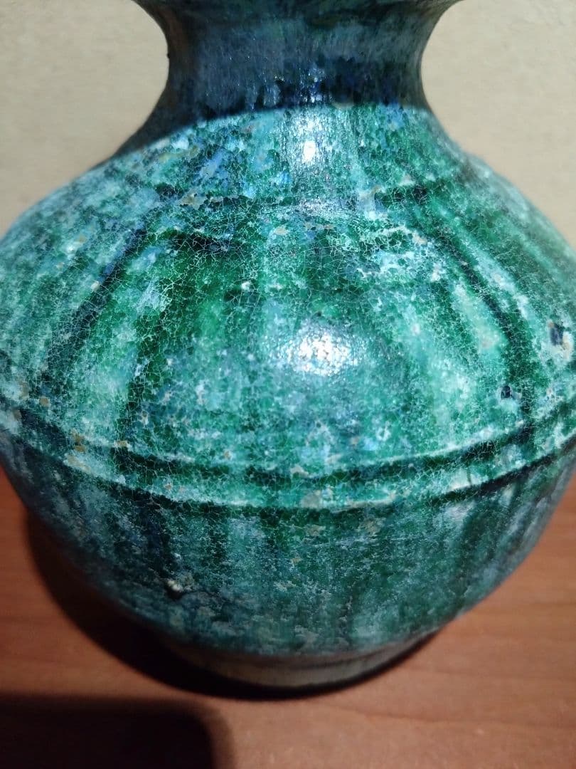 漢時代 緑釉 小壺 発掘品