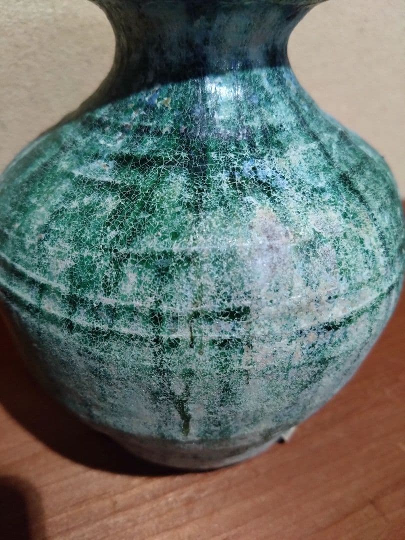 漢時代 緑釉 小壺 発掘品