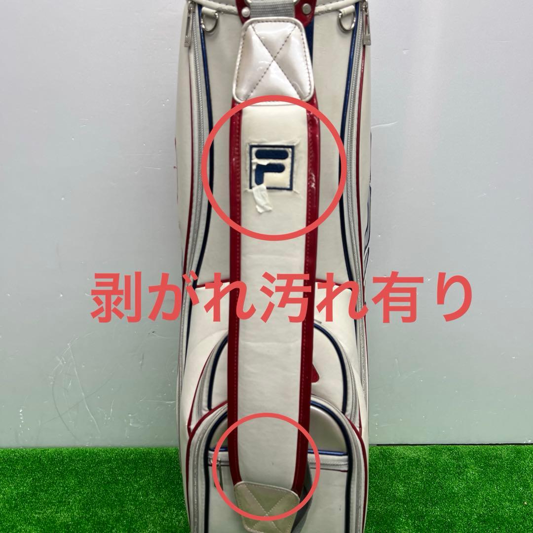フィラ　FILA キャディバッグ　7インチ　ゴルフ　中古品　ホワイト　レッド