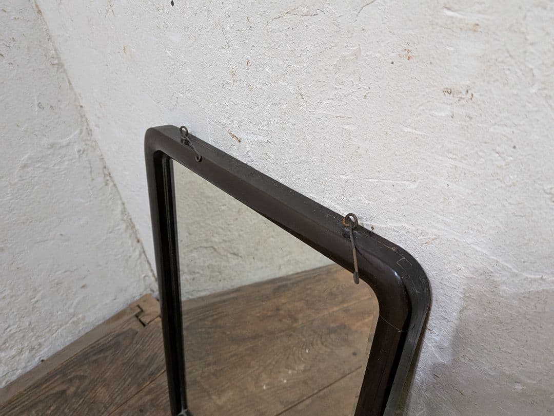 1124 ①アンティーク　大正浪漫　ウォールミラー　壁掛け式　鏡　姿見　レトロ