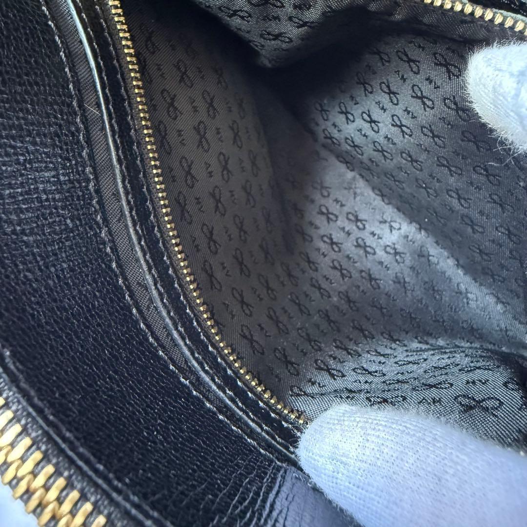 ANYA アニヤ 2way スマイリー パンチング ショルダー ハンドバッグ 黒